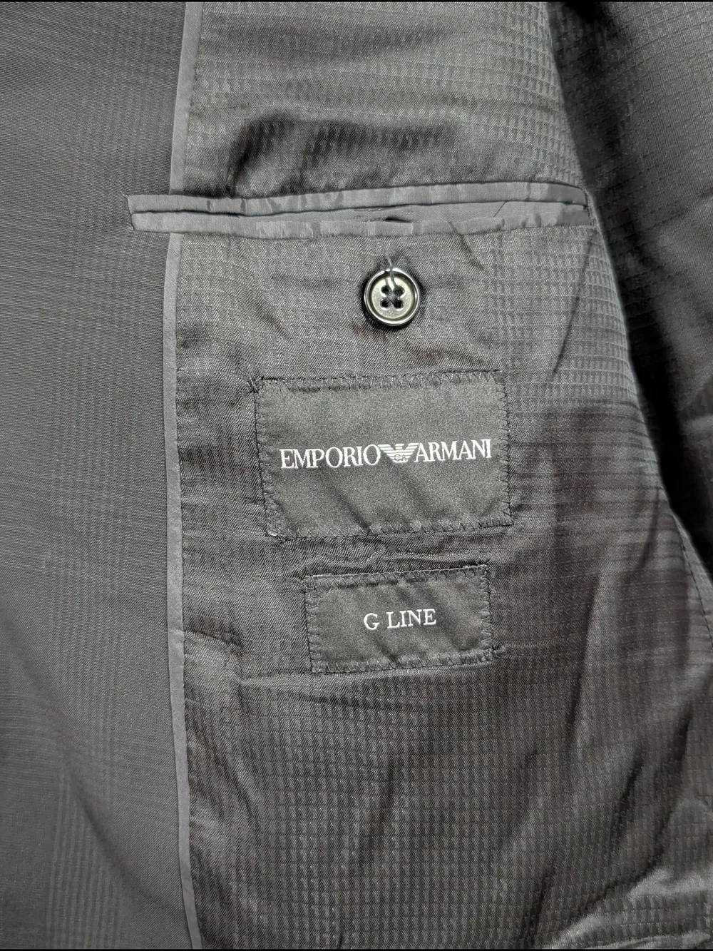 Emporio Armani G Line Black Men's Two-Button Suit Jacket- Damage